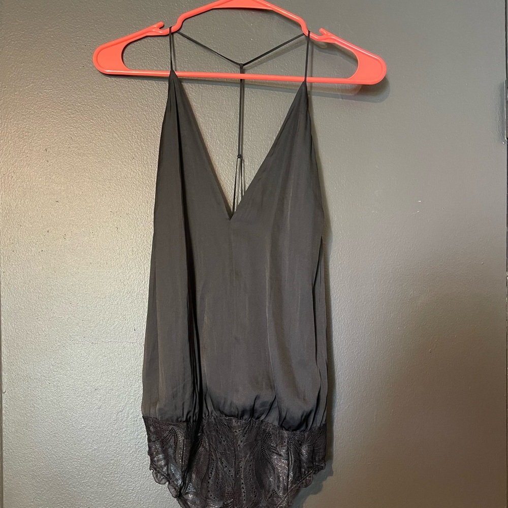 Express black satin body suit